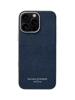 Aspinal of London iPhone 16 Pro Max Leather Case, Navy