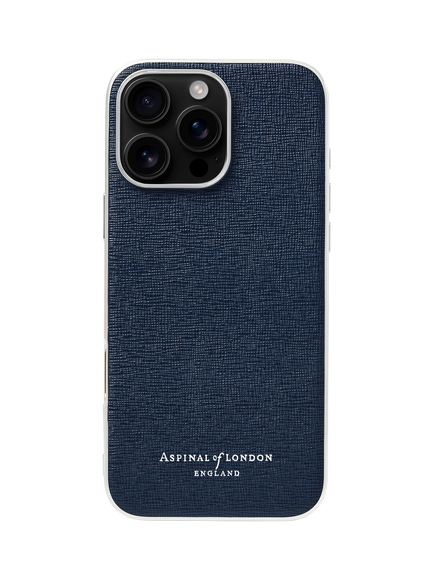 Aspinal of London iPhone 16 Pro Max Leather Case, Navy