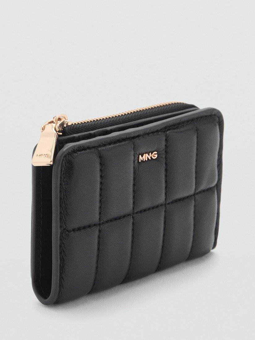 Product image 2 of 3, which shows Mango Praline Quilted Purse, Black