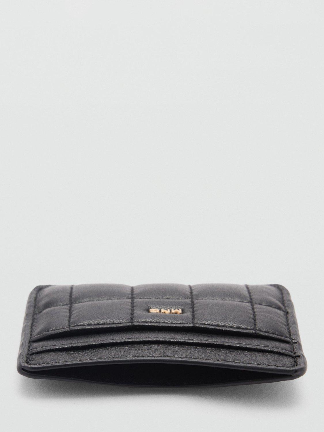 Product image 3 of 3, which shows Mango Praline Quilted Card Holder, Black