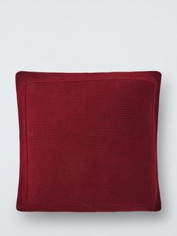 John Lewis Rye Knit Cushion, Berry Red
