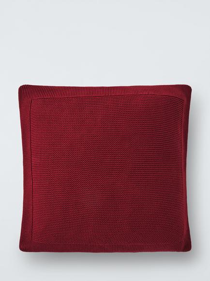John Lewis Rye Knit Cushion, Berry Red