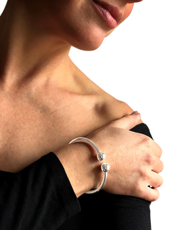 Nina B Torque Bangle, Silver - view 2, Silver