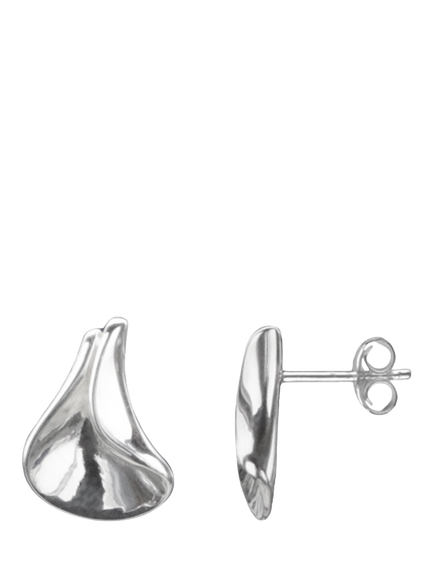 Nina B Folded Stud Earrings, Silver, Silver