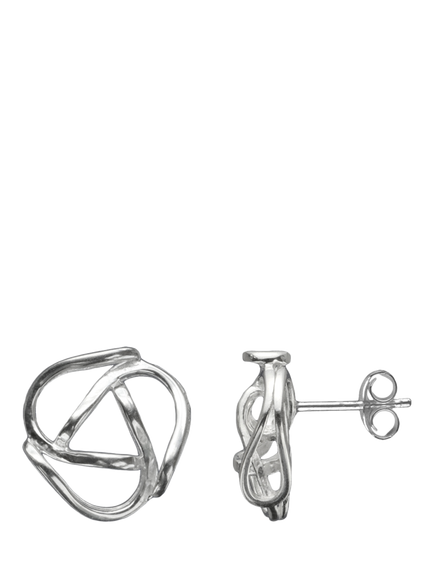 Nina B Open Knot Stud Earrings, Large, Silver, Silver