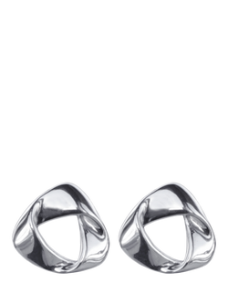 Nina B Folded Triangle Earrings, Silver, Silver