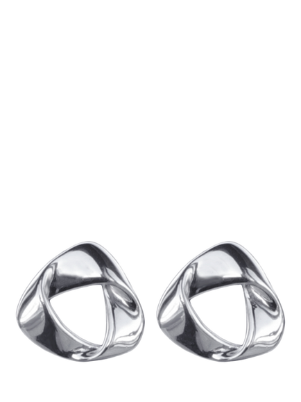 Nina B Folded Triangle Earrings, Silver, Silver