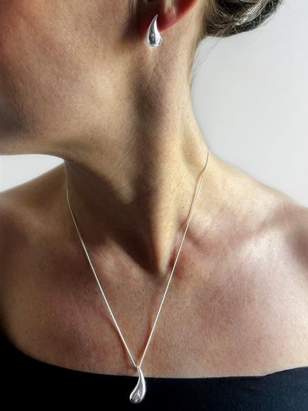 Nina B Comet Pendant Necklace, Silver - view 2, Silver