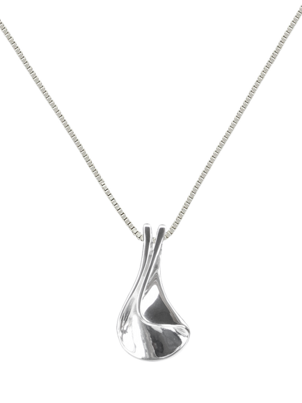 Nina B Folded Pendant, Silver, Silver
