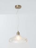 John Lewis Ribbed Glass Pendant Ceiling Light, Clear