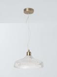 John Lewis Ribbed Glass Pendant Ceiling Light, Clear