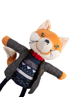 Joules Mrs Fox Squeaky Dog Toy, Multi - view 2, Multi