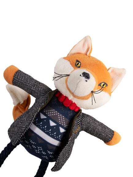 Joules Mrs Fox Squeaky Dog Toy, Multi - view 2, Multi