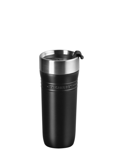 Le Creuset On The Go Stainless Steel Insulated Travel Mug, 350ml, Matte Black