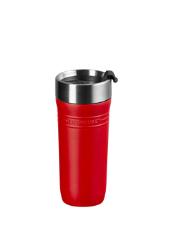Le Creuset On The Go Stainless Steel Insulated Travel Mug, 350ml, Cerise