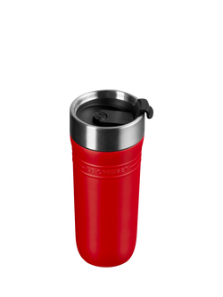 Le Creuset On The Go Stainless Steel Insulated Travel Mug, 350ml - view 2, Cerise