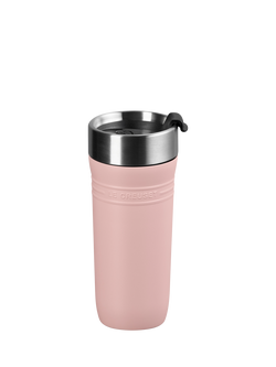 Le Creuset On The Go Stainless Steel Insulated Travel Mug, 350ml, Shell Pink
