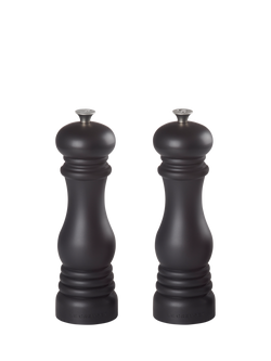 Le Creuset Classic Salt & Pepper Mills, Set of 2, Gloss Black, Matte Black