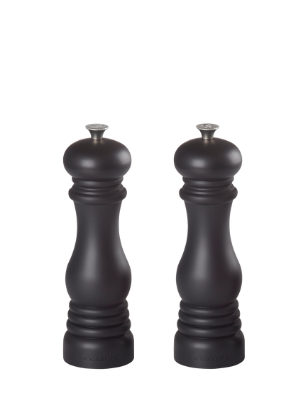 Le Creuset Classic Salt & Pepper Mills, Set of 2, Gloss Black, Matte Black