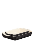 Le Creuset Stoneware Rectangular Oven Dish, Set of 2, Satin Black