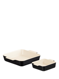 Le Creuset Stoneware Square Oven Dish, Set of 2, Satin Black