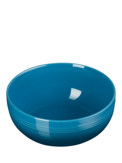 Le Creuset Stoneware Coupe Cereal Bowl, 15.9cm - view 2, Deep Teal