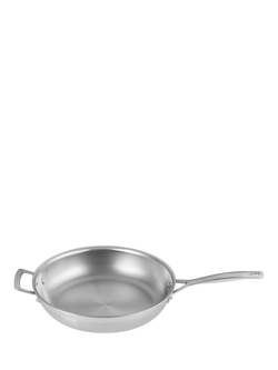 Le Creuset 3-Ply Uncoated Stainless Steel Frying Pan with Helper Handle, 30cm - view 2, Stainless Steel