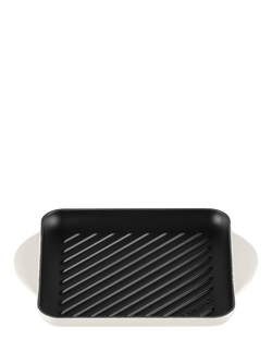 Le Creuset Essentials Cast Iron 24cm Skinny Square Grill, Meringue