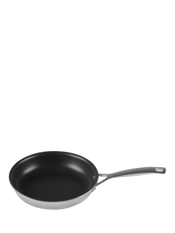 Le Creuset 3-Ply Stainless Steel 18cm Lidded Saucepan & 24cm Non-Stick Frying Pan Set - view 2, Stainless Steel