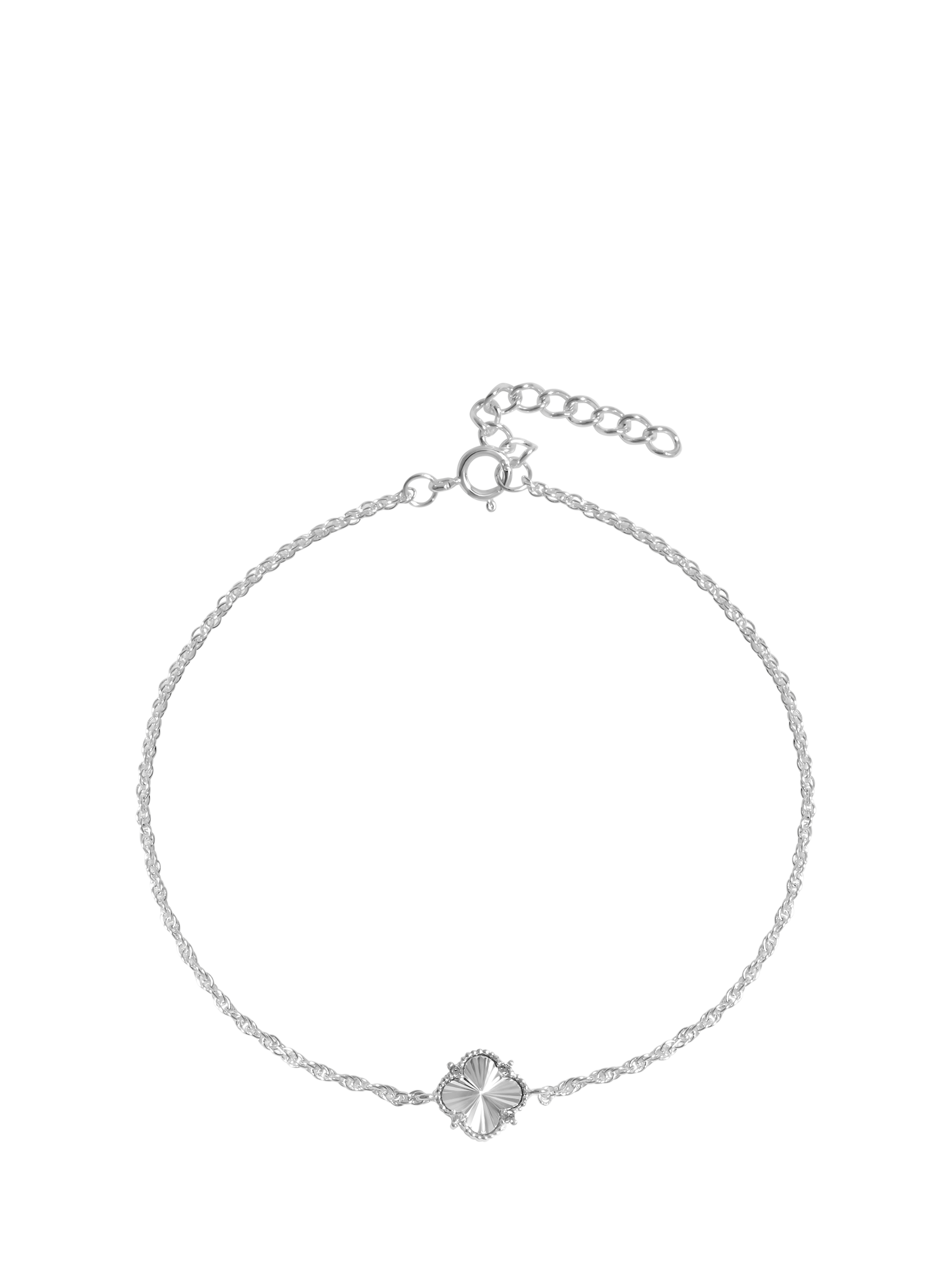 Simply Silver Cubic Zirconia Clover Bracelet, Silver