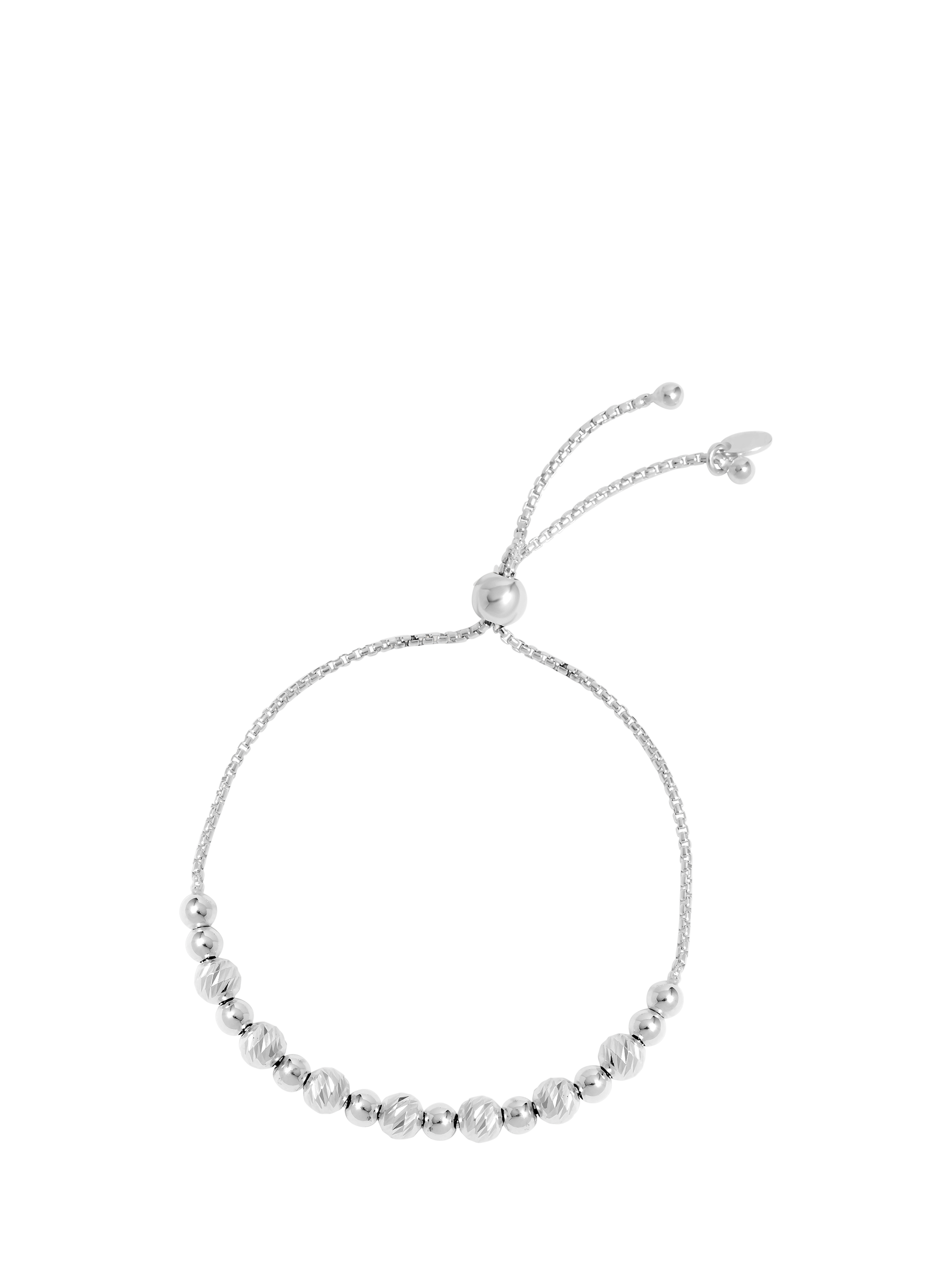 Product image 1 of 5, which shows Simply Silver Diamond Cut Orb Toggle Bracelet, Silver