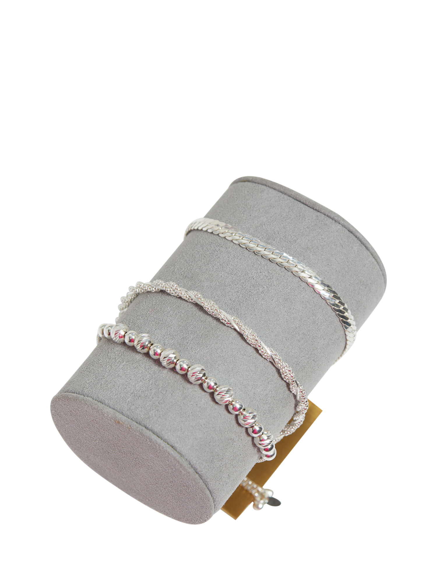 Product image 3 of 5, which shows Simply Silver Diamond Cut Orb Toggle Bracelet, Silver