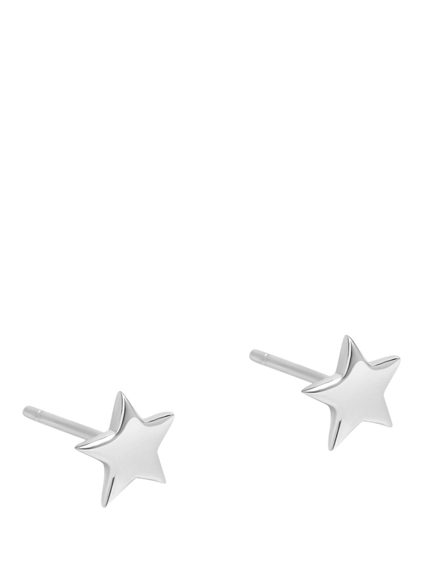 Product image 1 of 4, which shows Simply Silver Polished Star Stud Earrings, Silver
