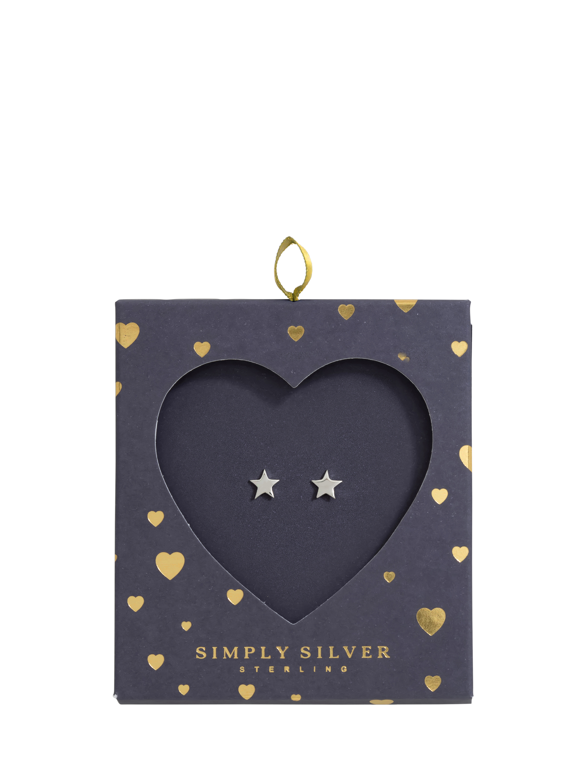 Product image 4 of 4, which shows Simply Silver Polished Star Stud Earrings, Silver