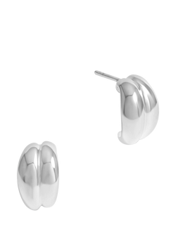 Simply Silver Polished Double Row Ridge Drop Earrings, Silver, Silver