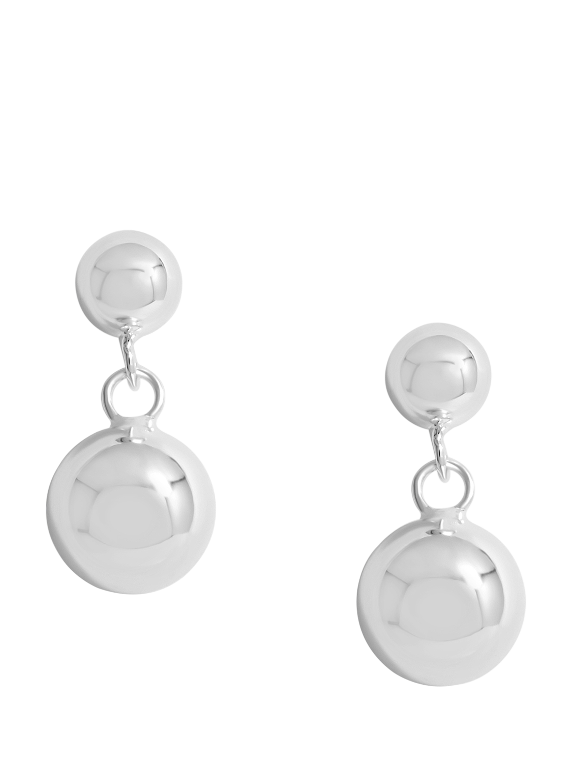 Product image 1 of 1, which shows Simply Silver 925 Sterling Silver Orb Double Drop Stud Earrings, Silver