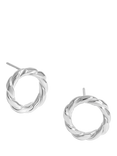 Simply Silver 925 Sterling Silver Polished Twisted Wreath Stud Earrings, Silver