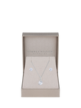 Simply Silver Cubic Zirconia Classic Round Stud Earrings & Necklace Set, Silver