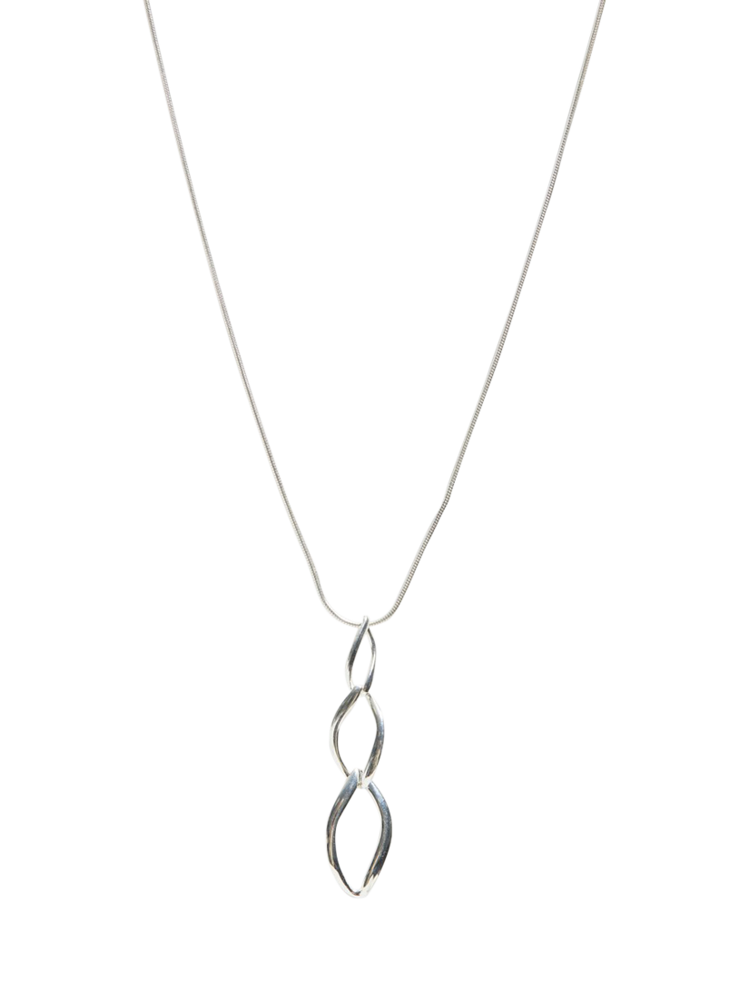 Product image 2 of 3, which shows Simply Silver Polished Flat Spiral Pendant Necklace, Silver