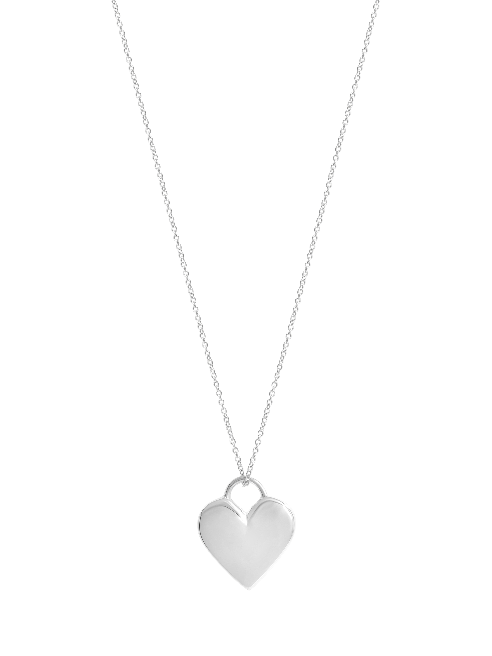 Product image 1 of 3, which shows Simply Silver Polished Heart Pendant Necklace, Silver