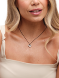 Simply Silver Cord Heart Pendant, Silver