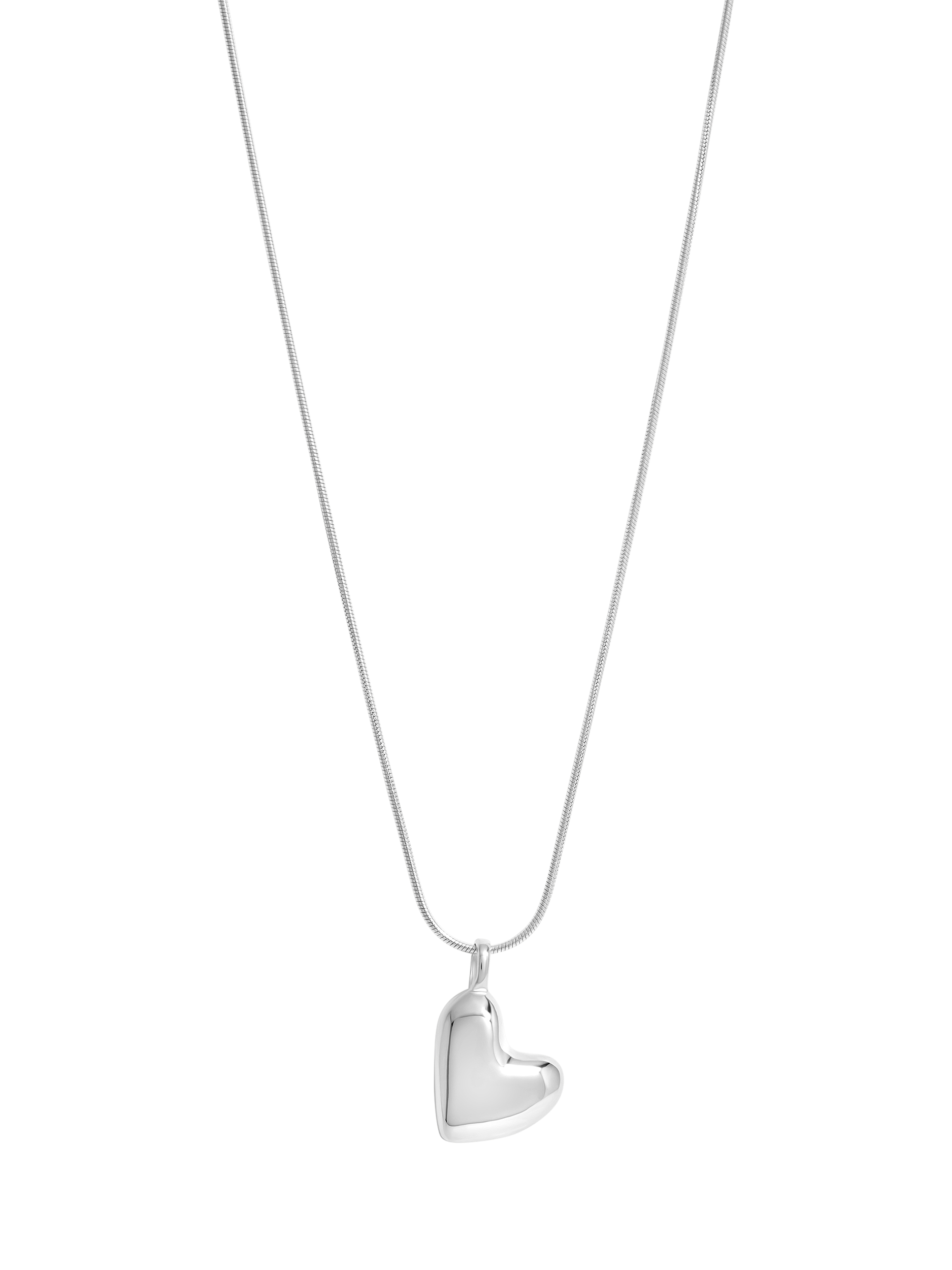 Product image 1 of 3, which shows Simply Silver Molten Heart Pendant Necklace, Silver