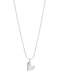 Simply Silver Molten Heart Pendant Necklace, Silver