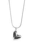 Simply Silver Molten Heart Pendant Necklace, Silver