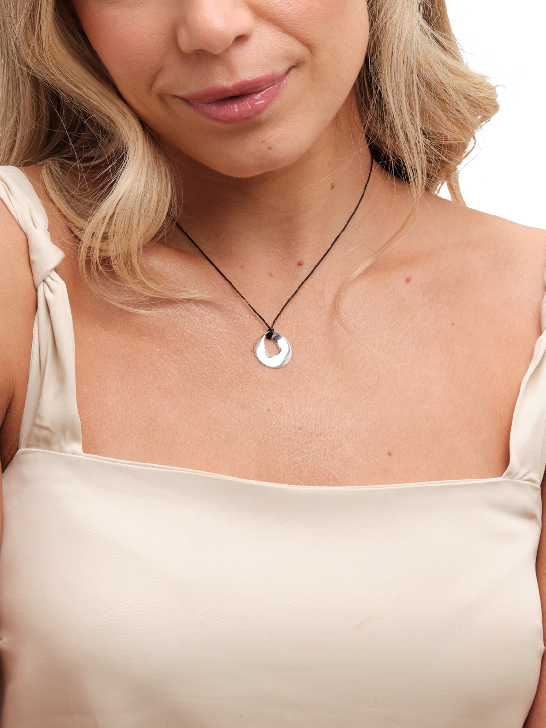 Product image 2 of 4, which shows Simply Silver Cord Open Pendant, Silver