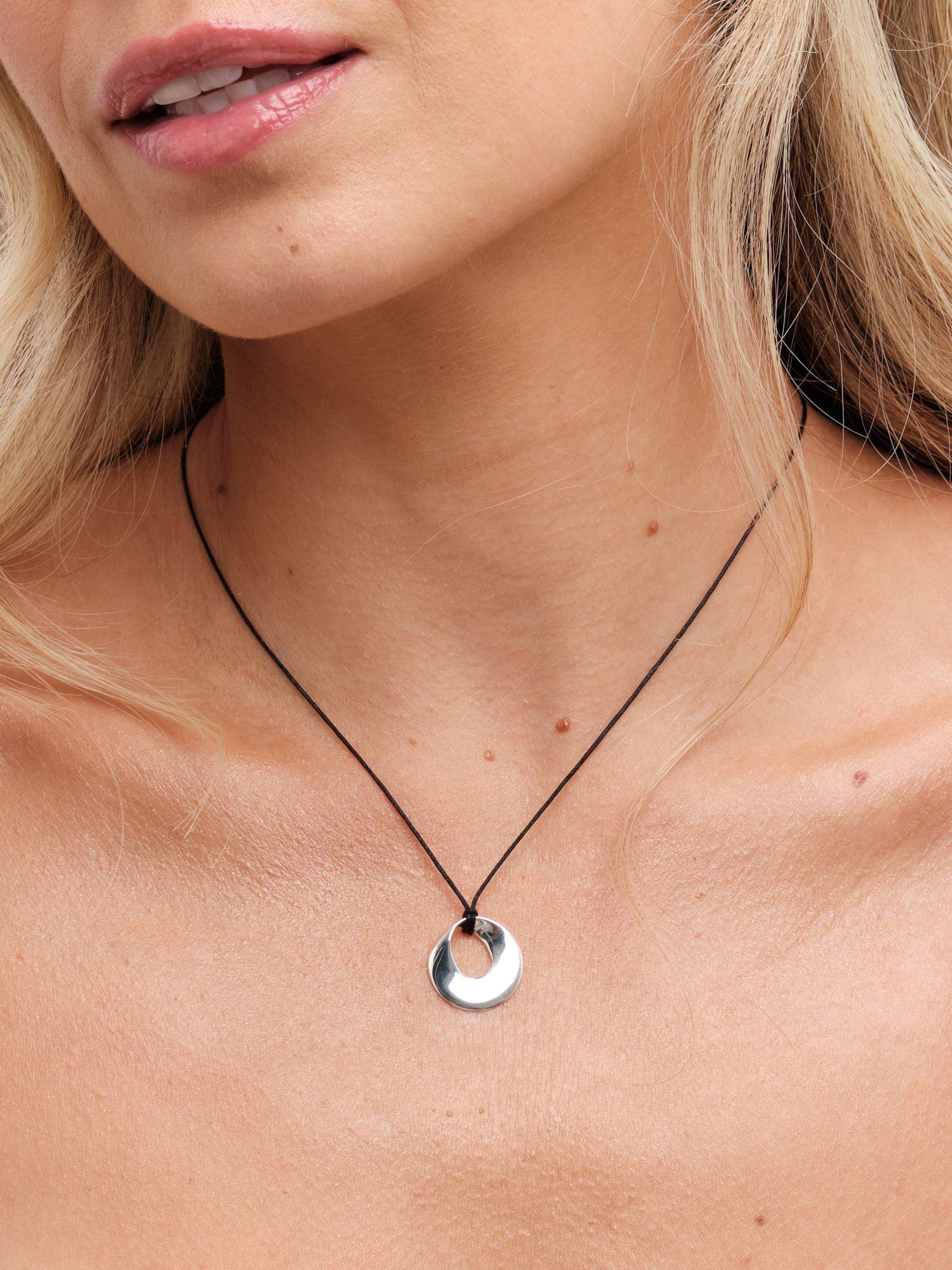 Product image 3 of 4, which shows Simply Silver Cord Open Pendant, Silver