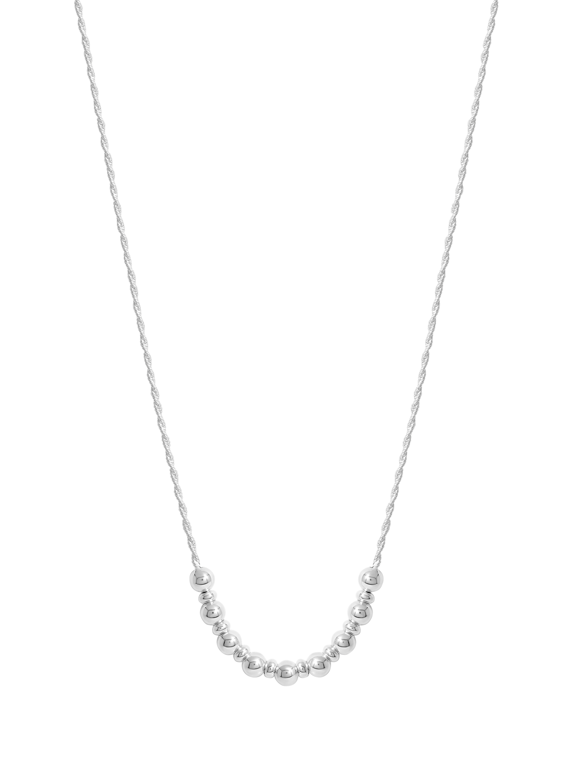 Product image 1 of 3, which shows Simply Silver Rope Textured Ball Necklace, Silver