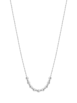 Simply Silver Rope Textured Ball Necklace, Silver, Silver