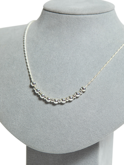 Simply Silver Rope Textured Ball Necklace, Silver - view 2, Silver