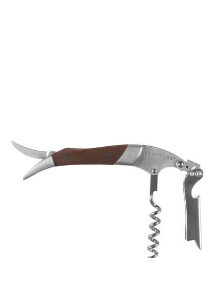Le Creuset Waiter's Friend Corkscrew with Walnut Wood Handle - view 2, Black